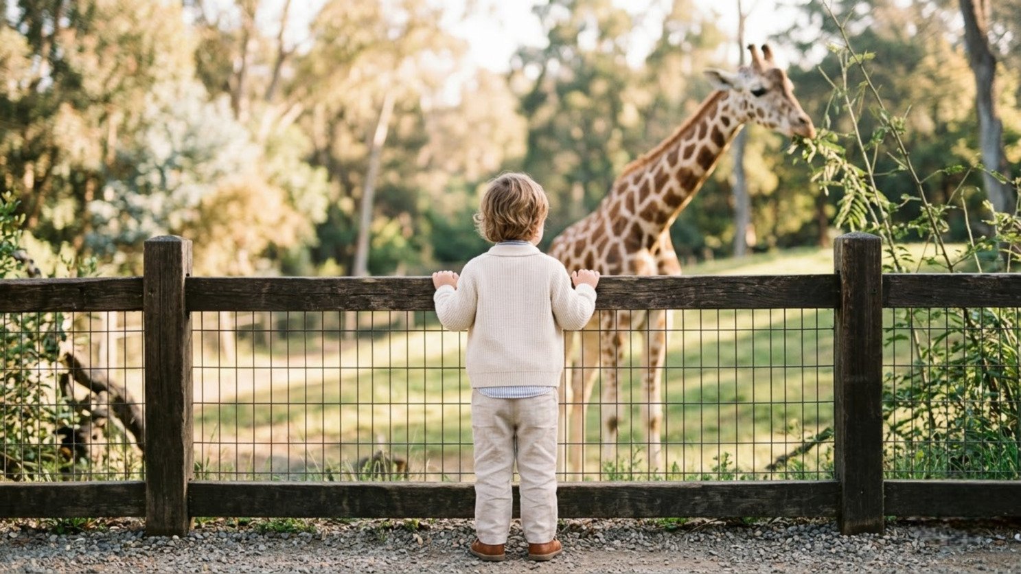 A child learning animal names in English