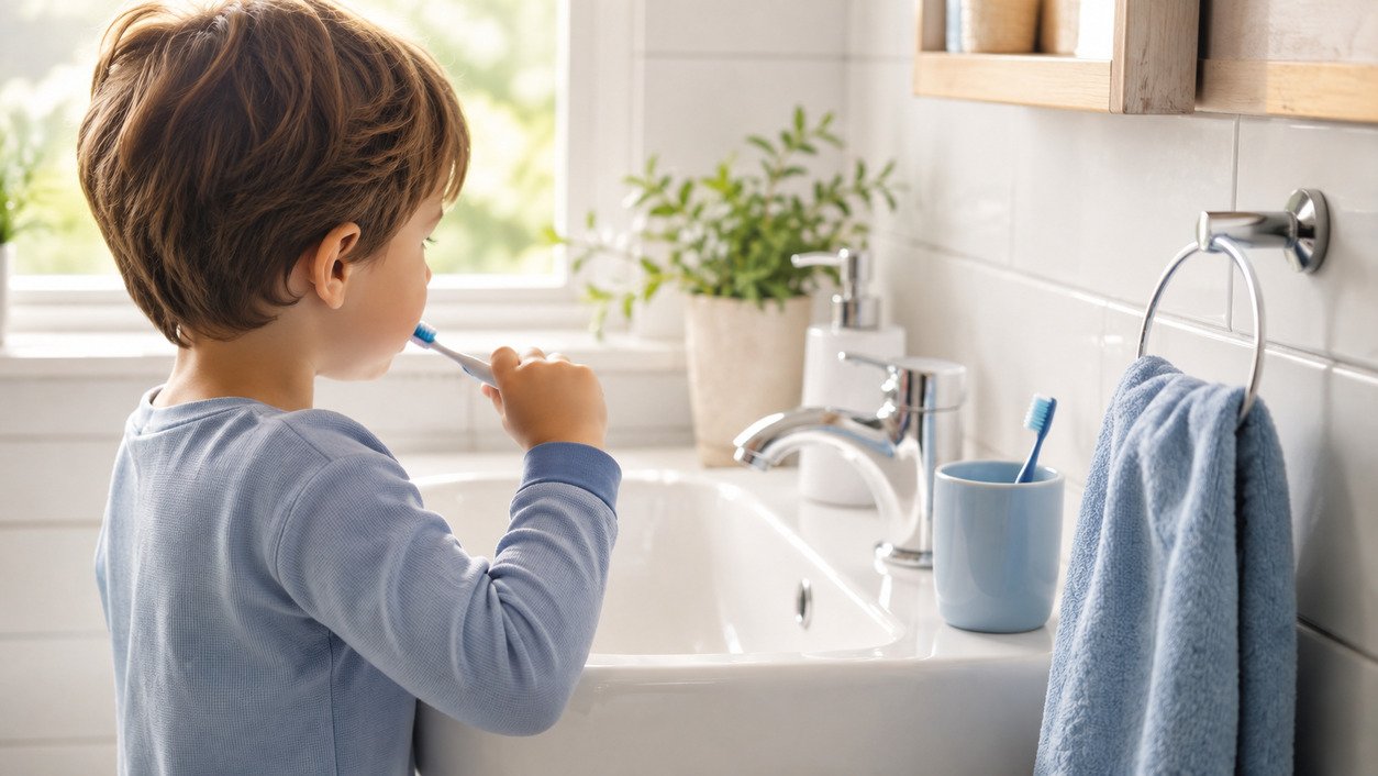 A child's morning routine in English