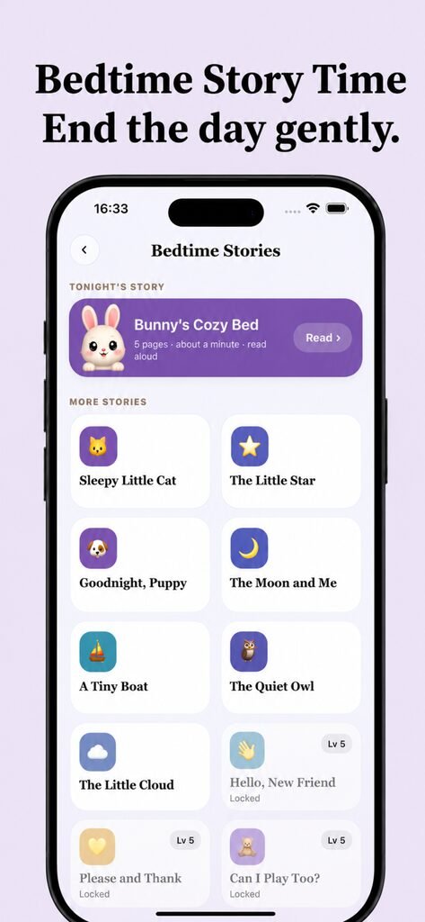 Bedtime story list that ends the daily English word hunt gently